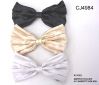 Pleated satin hair bow barrette