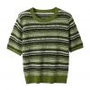 2026 Lady's Woollen Sweater Striped hollowing out T-Shirt