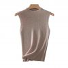 2026 Lady's Tank Top Solid Color Mock Neck Layering