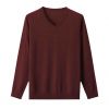 2026 Men's  Woollen Sweater V-neck Solid Color Versatile Top