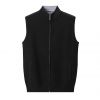 2026 Men's Woollen Waistcoat Zip-up Sleeveless Cardigan