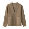 2026 Men's Wool-blend Coat V-neck Zip-up Cardigan