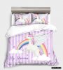 100% cotton/100% polyester bedding set with cute digital unicorn printing for kids