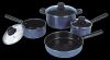 7PC straight shape non-stick cookware set(glass lid)