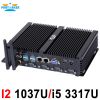 Fanless mini pc industrial computer with USB 3.0 Dual Gigabit Lan 4 COM HDMI Intel Celeron C1037U Core i5 3317U Windows 10 Linux