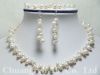 6*8mm white freshwater pearls necklace set