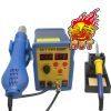 Double LED display 2 in 1 lead-free heat gun and solder iron