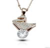 diamond swan pendant