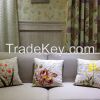 Linen cotton embroidery and print decorative pillow cover for home and living bed room decoration