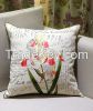 Linen cotton embroidery and print decorative pillow cover for home and living bed room decoration