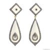 14K Gold, Diamond Jewelry studded on Silver, Drop Earring