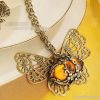 butterfly pendant neck...