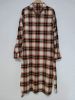 100% cotton women's checked shirt dress 