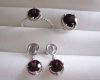 18k white gold jewelry set, ruby ring, ruby earrings, fine jewelry