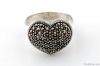 Heart marcasite ring