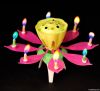 2013 Best Rotating lotus color flame candle with firework for birthday