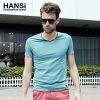 100% cotton solid color v neck mens t shirt