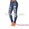 blue denim destroyed w...