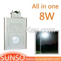 8W Integrated solar powered LED yard, security, security, Prairie light with motion sensor function