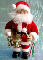 12"dancing santa claus play the drum decoration