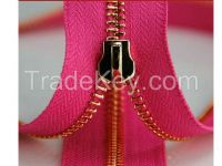 zipper accessories open end metal gold brass zipper garment accessories