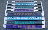 Zinc die-cast license plate frames: USA and European