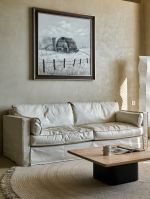 European Retro Style  Top Grain Genuine  Leather White Living Room Sofa