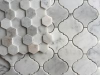 Carrara White Hexagon 3D mix surface Mosaic Tile