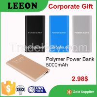 Hot selling 5000 mAh aluminum portable power bank