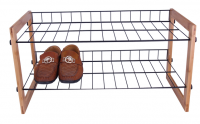 2 tier  bamboo shoe rack