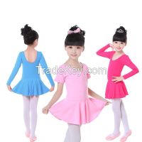 Cotton Girls Short/Long Sleeve Ballet Dance Dress