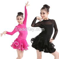 Sequin Mesh Sexy Girls Latin Dance Dress