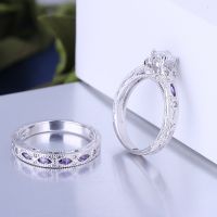 925 Silver Sterling Ring Set for engagement and wedding gift jewelry