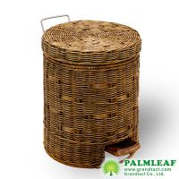 Rattan pedal bin