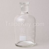 HUAOU Reagent bottle, clear glass, narrow mouth with ground-in glass or plastic stopper