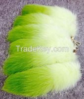 Colorful furry tail accessory women fashion bag pendant real fox tail keychain