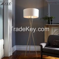 Carbon steel+ Fabric standing tripod floor light for ho