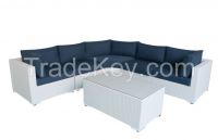 Rattan Corner Sofa, Wicker Corner Sofa with glass table