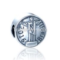 925 Silver Brazil Style Charm Beads