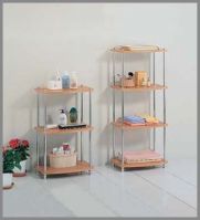 CHROME WOOD TOP 3-TIER RACK