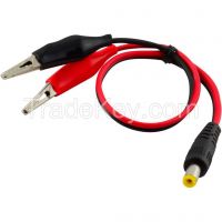 CFTW Dual Alligator Clips to 5.5&Atilde;�2.1mm Male Plug Connector Cable