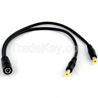CFTW DC Power Splitter Cable Cord 1 Female to 2 Male 5.5&Atilde;�2.1mm Port Pigtals 12V (25 cm)