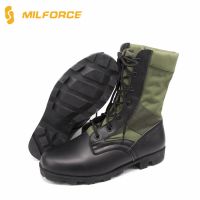 New Design Durable Black Leather Combat Boot