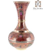 Brass Colorful Flower Vase Home Decor