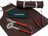 6 pieces Football Barbecue Set with Apron and Tote