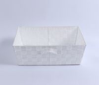 PP handwoven storage basket  handwoven white 