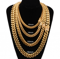 New Fashion Hiphop Jewelry With Stainless Steel Silver Miami Cuban Link Chain CZ Claps in 10mm width 24&quot; 26&quot; 28&quot; 30&quot; $10.40 - $20.40 / Piece | 50 Pieces