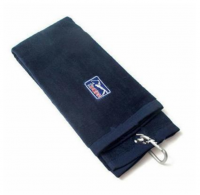 Golf Bowls Cricket Long ridge luxury velour 3 fold golf towel with metal clip