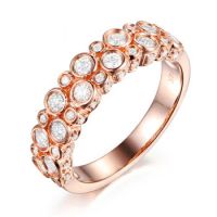 jewelry manufacturers Solid 18k 9k 14k Rose Pink Gold Diamond Rings