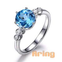 fine jewelry wholesale Solid 18k 9k 14k  Gold Topaz Rings